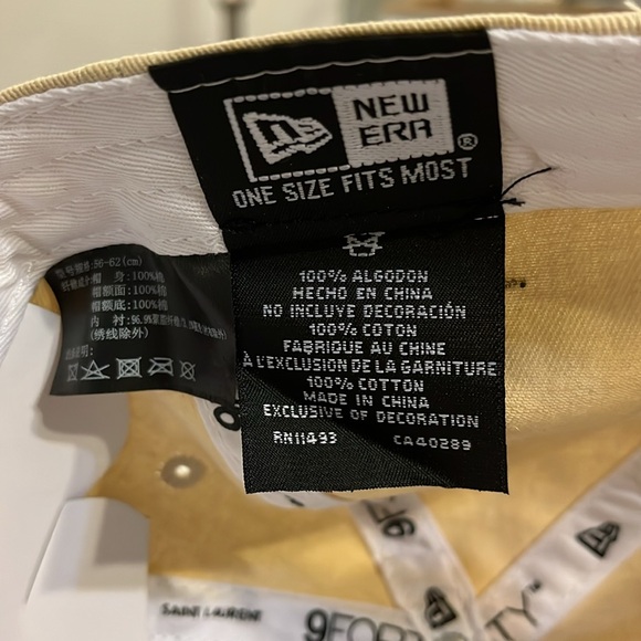 NEW ERA SAINT LAURENT CAP LOGO COTTON BEIGE - Picture 6 of 7